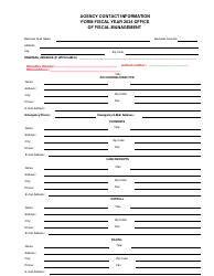 Document preview: Agency Contact Information Form - Mississippi, 2024