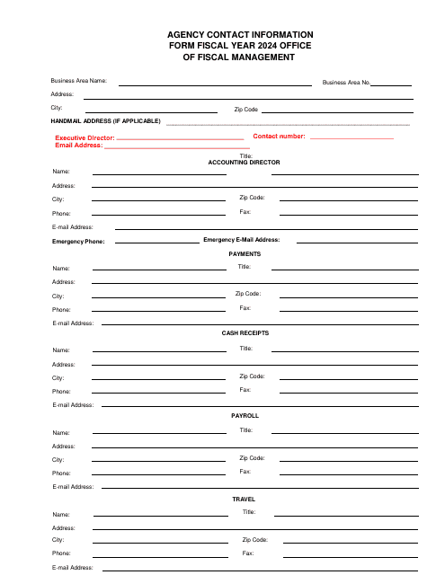 Agency Contact Information Form - Mississippi, 2024