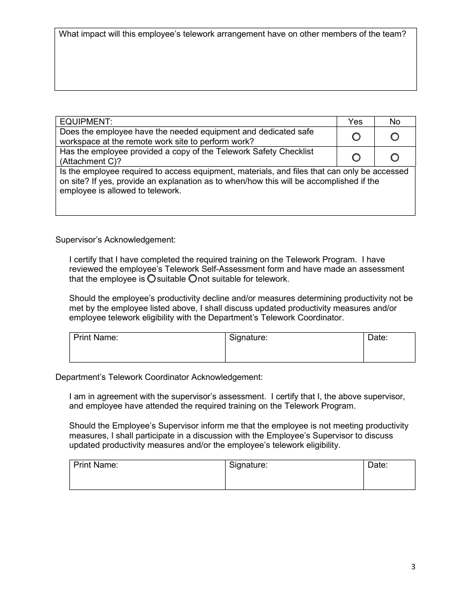 Telework Request Review  Assessment - Hawaii, Page 3