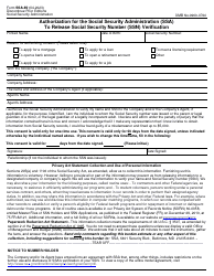 Document preview: Form SSA-89 Authorization for the Social Security Administration (Ssa) to Release Social Security Number (Ssn) Verification