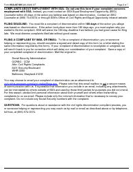 Form SSA-437-BK Civil Rights Complaint Form for Allegations of Program Discrimination by the Social Security Administration, Page 2
