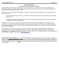 Form SSA-765 Response to Notice of Revised Determination, Page 2