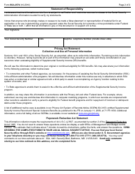 Form SSA-2574 Information About Joint Checking/Savings Accounts Supplemental Security Income, Page 2