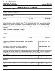 Document preview: Form SSA-2935 Authorization to the Social Security Administration to Obtain Personal Information