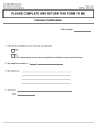Form SSA-8552 Interview Confirmation
