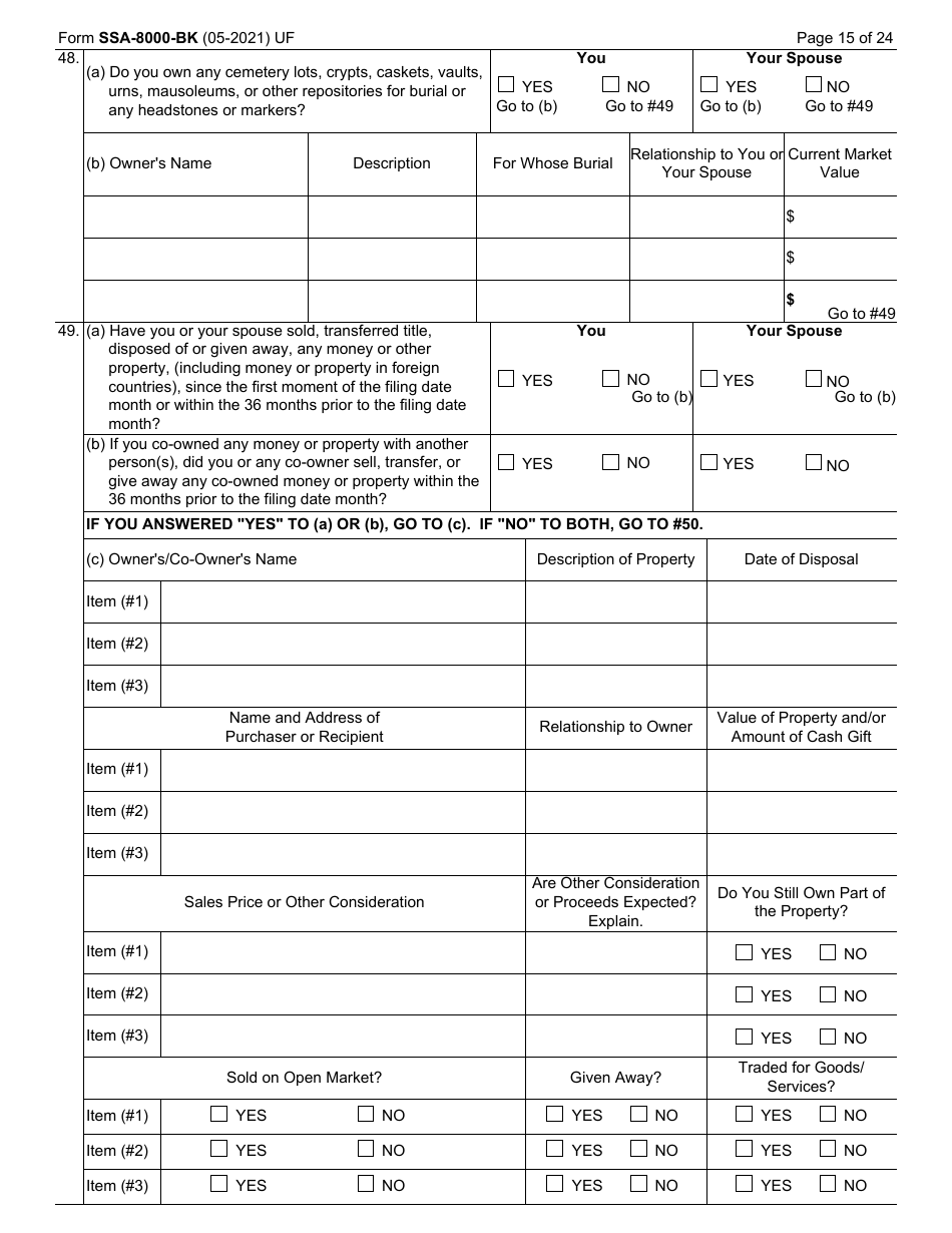 Form Ssa-8000-bk Download Fillable Pdf Or Fill Online Application For 