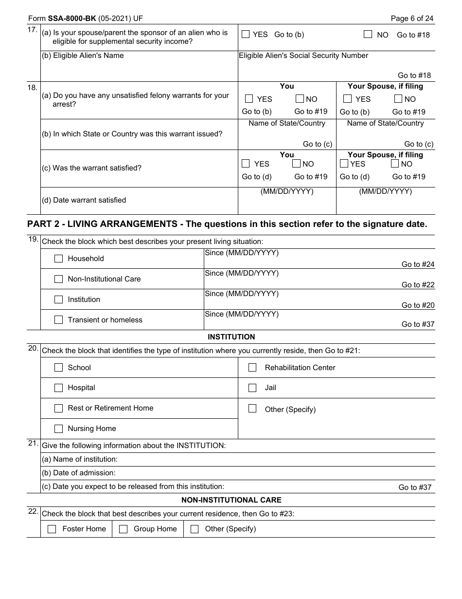 Form SSA-8000-BK Download Fillable PDF or Fill Online Application for ...