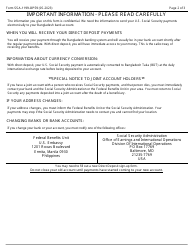 Form SSA-1199-OP59 Direct Deposit Sign-Up Form (Bangladesh), Page 2