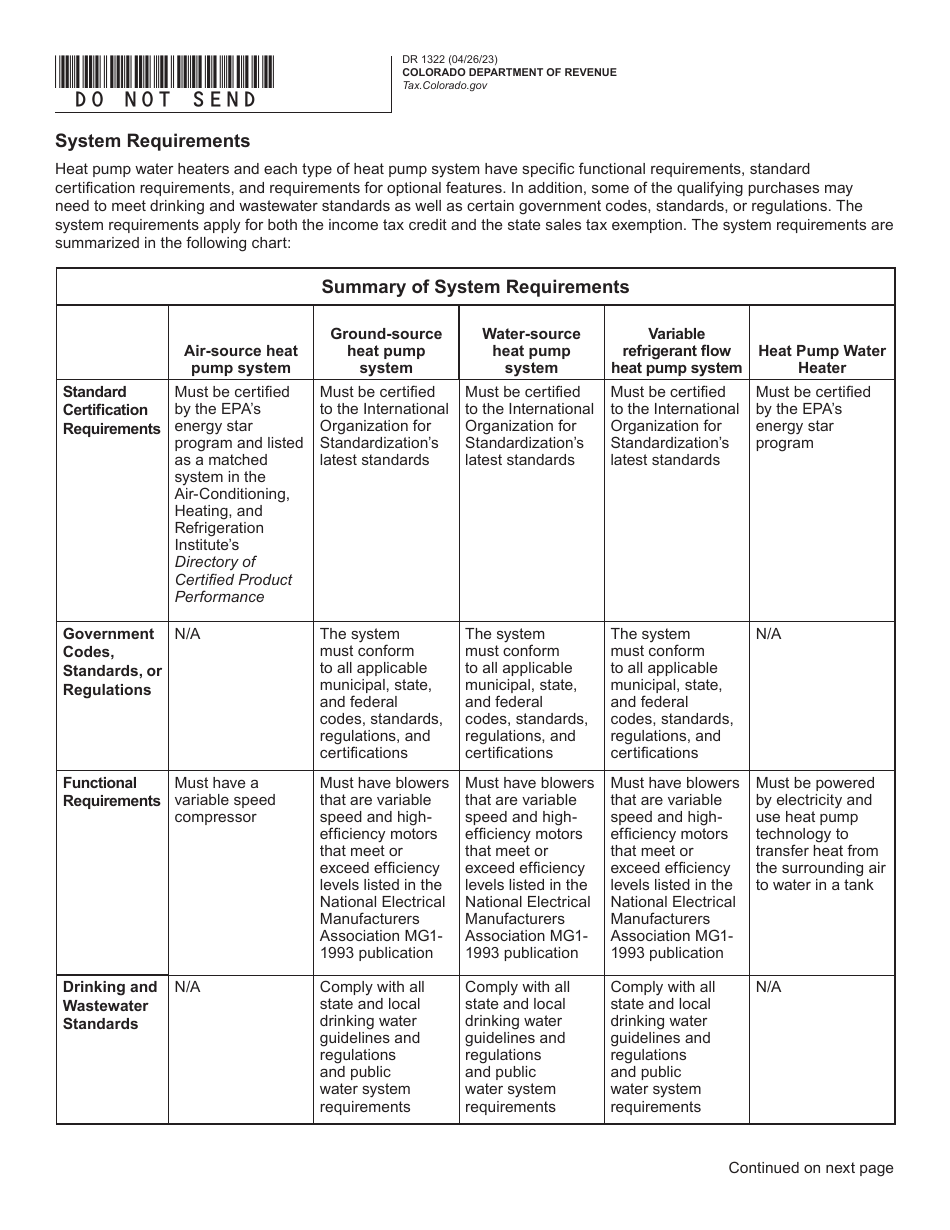 Form DR1322 Heat Pump System or Heat Pump Water Heater Eligibility Certification and Assignment Election - Colorado, Page 2