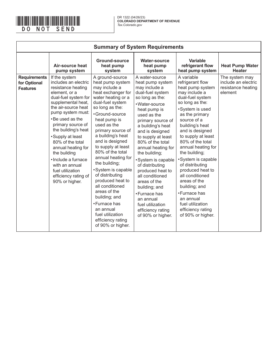 Form DR1322 Heat Pump System or Heat Pump Water Heater Eligibility Certification and Assignment Election - Colorado, Page 3