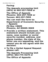 Form FAA-0098A-LP Hearing Request (Large Print) - Arizona, Page 8