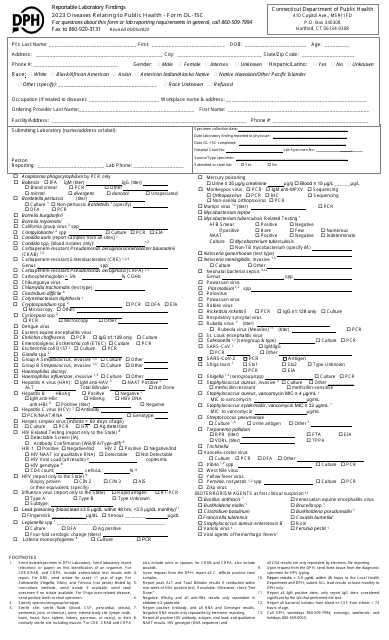 Form OL-15C Diseases Relating to Public Health - Connecticut, 2023