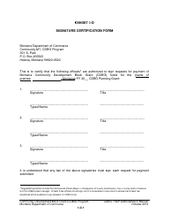 Document preview: Exhibit 1-D Signature Certification Form - Montana