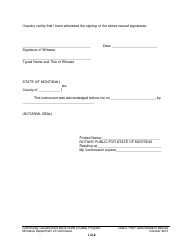 Exhibit 1-D Signature Certification Form - Montana, Page 2
