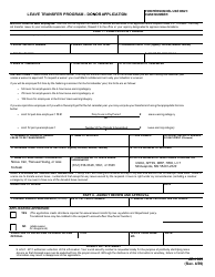 Document preview: Form AD-1043 Leave Transfer Program - Donor Application