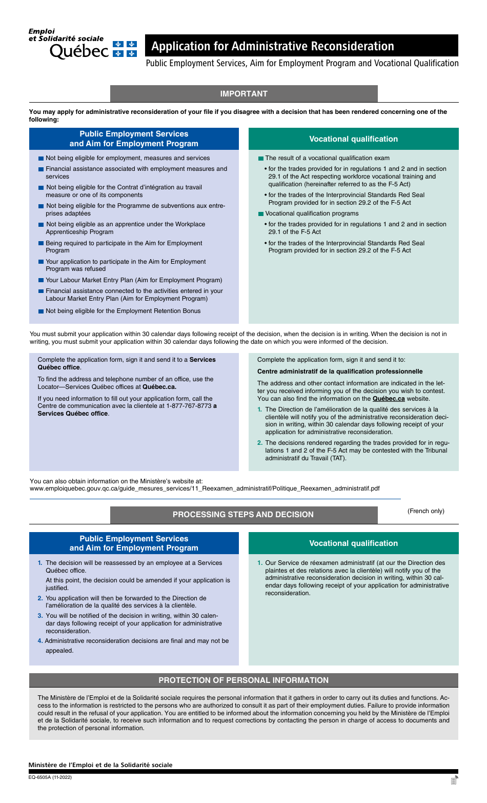 Form EQ6505A Download Fillable PDF or Fill Online Application for an