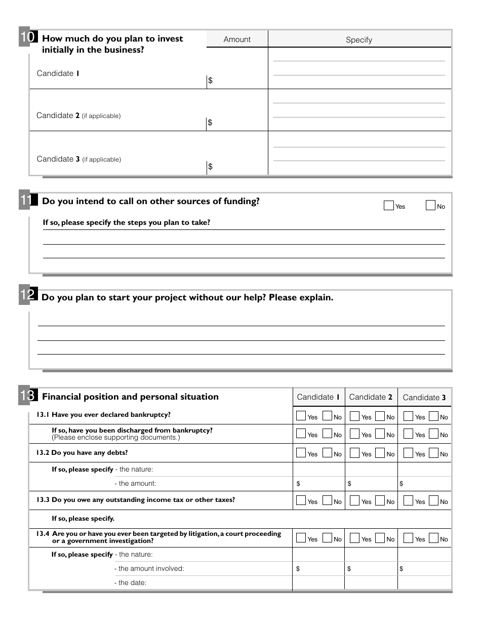 Form EQ-6335A Promotor(S) Declaration - Self-employment Support - Quebec, Canada, Page 3