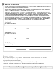 Form EQ-6335A Promotor(S) Declaration - Self-employment Support - Quebec, Canada, Page 4