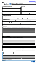 Document preview: Form 6478-03A Follow-Up Sheet - Screening - Quebec, Canada