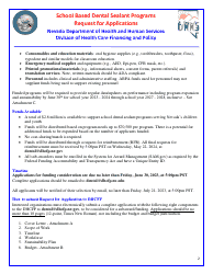 Request for Applications - School Based Dental Sealant Programs - Nevada, Page 2