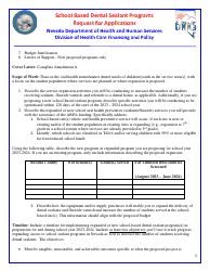 Request for Applications - School Based Dental Sealant Programs - Nevada, Page 3