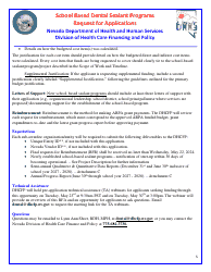 Request for Applications - School Based Dental Sealant Programs - Nevada, Page 5