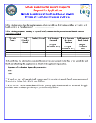 Request for Applications - School Based Dental Sealant Programs - Nevada, Page 7