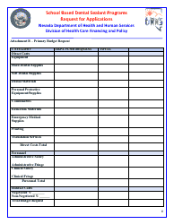 Request for Applications - School Based Dental Sealant Programs - Nevada, Page 8