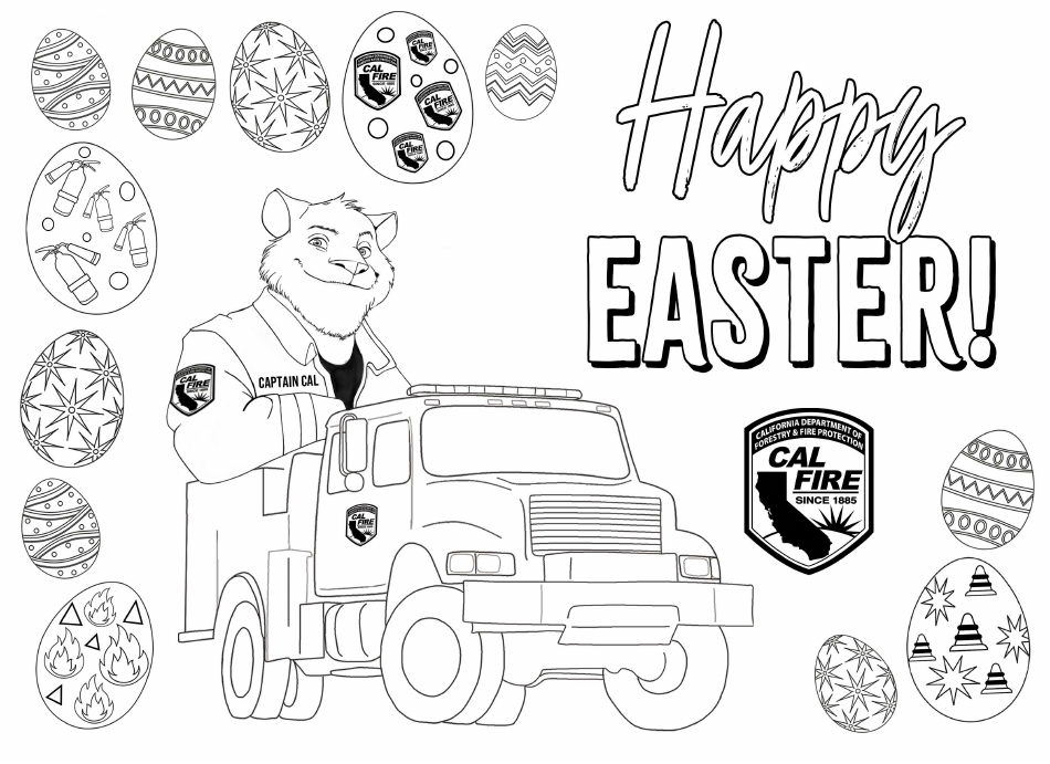 Easter Coloring Sheet - California, Page 1