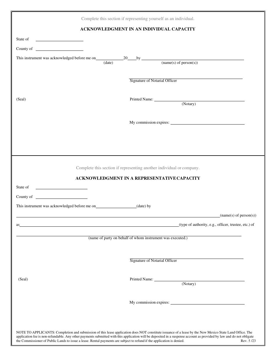 Application for a Rule 5 (19.2.5nmac) Mineral Lease on State Trust Land - New Mexico, Page 3