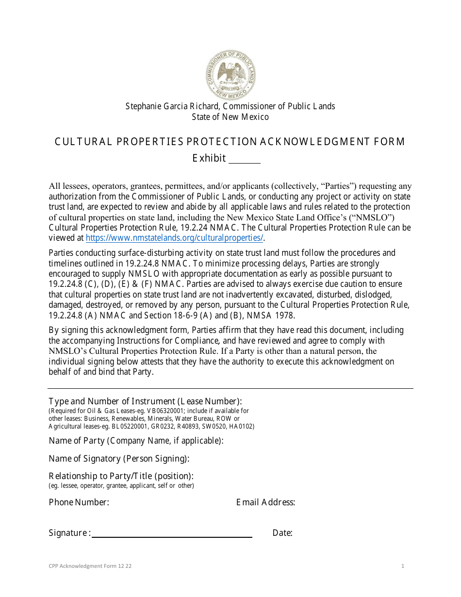 Application for a Rule 5 (19.2.5 Nmac) Exploration Special Use Agreement on State Trust Land - New Mexico, Page 4