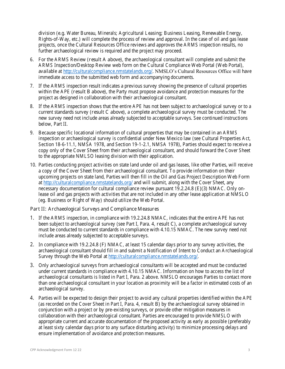 Application for a Rule 5 (19.2.5 Nmac) Exploration Special Use Agreement on State Trust Land - New Mexico, Page 6