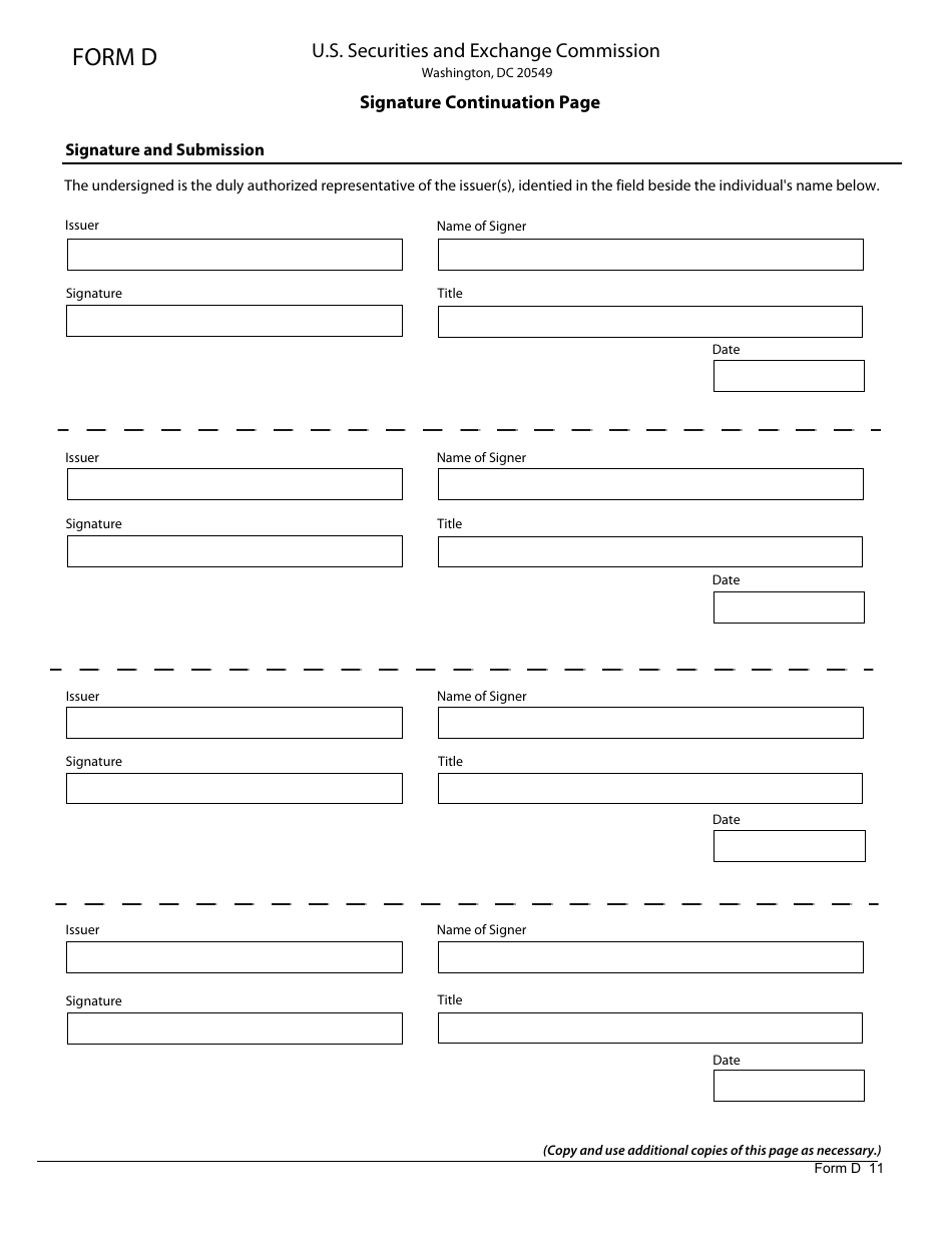 Form D (SEC1972) Notice of Exempt Offering of Securities, Page 11