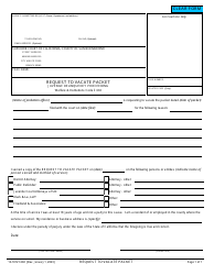 Document preview: Form 13-18121-360 Request to Vacate Packet - County of San Bernardino, California