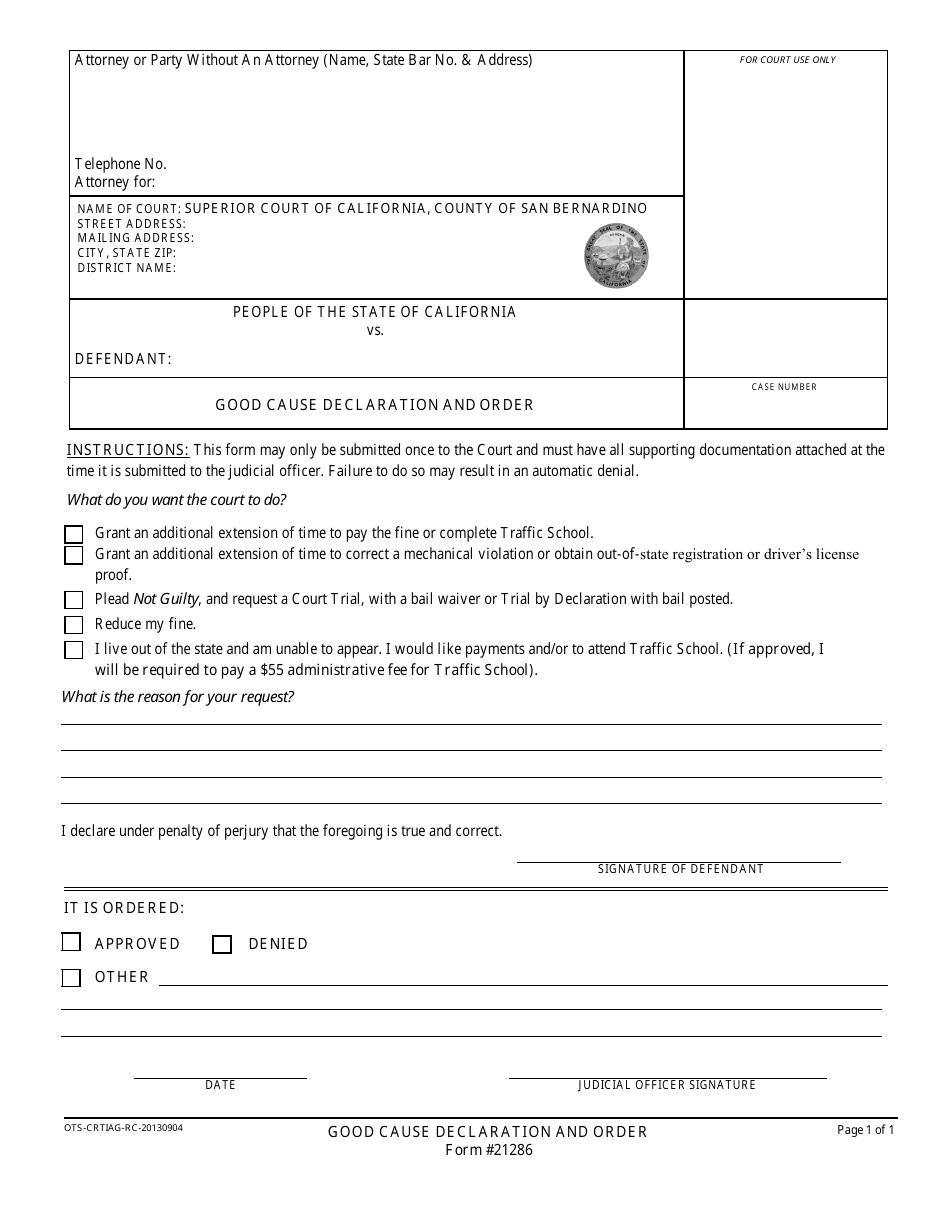 Form 21286 - Fill Out, Sign Online and Download Printable PDF, County ...