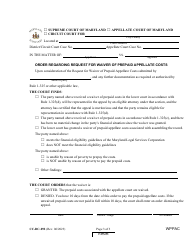Form CC-DC-092 Request for Waiver of Prepaid Appellate Costs - Maryland, Page 3