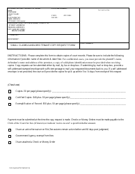 Document preview: Small Claims/Landlord Tenant Copy Request Form - California