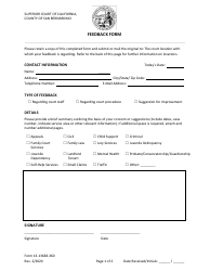 Document preview: Form 13-13683-360 Feedback Form - County of San Bernardino, California