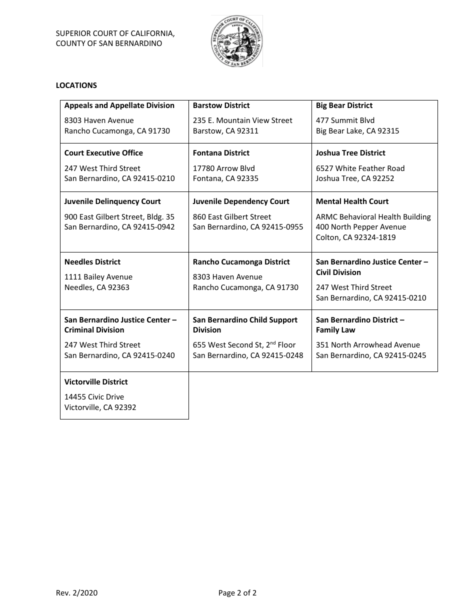 Form 13-13683-360 Feedback Form - County of San Bernardino, California, Page 2