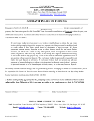 Document preview: Form 546A Affidavit in Lieu of Form 546 - Nevada