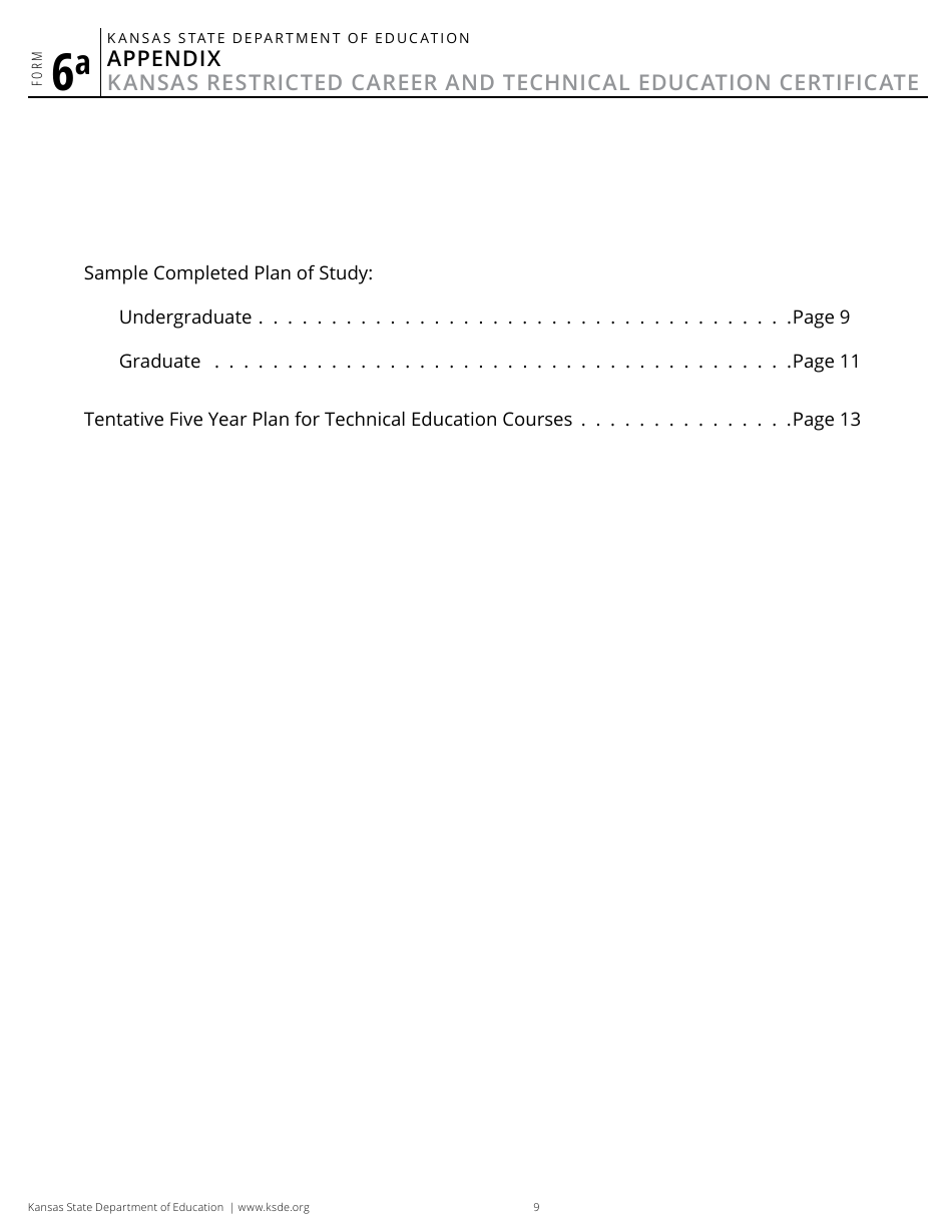 Form 6A Application for Kansas Restricted Career and Technical Education Certificate - Kansas, Page 11