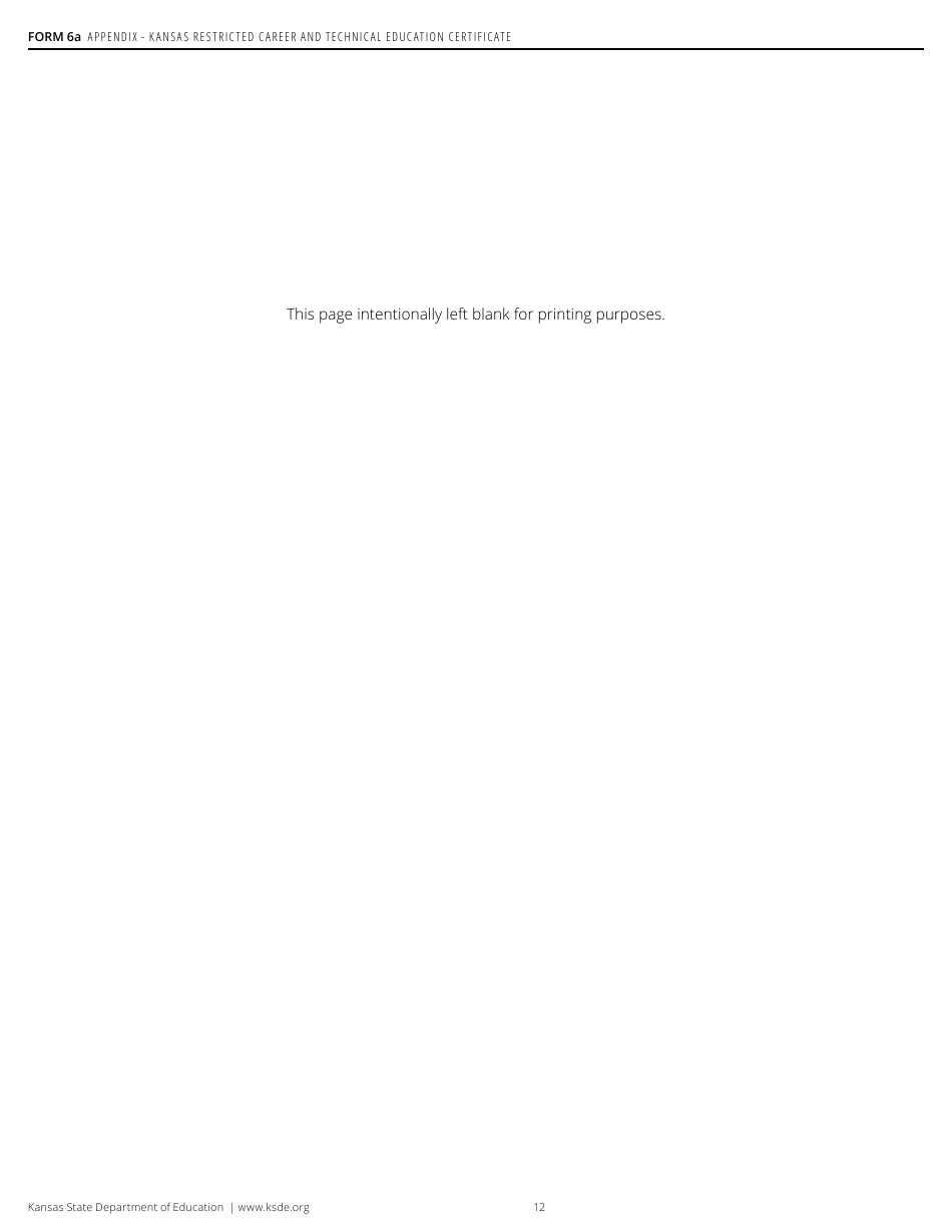 Form 6A Application for Kansas Restricted Career and Technical Education Certificate - Kansas, Page 14