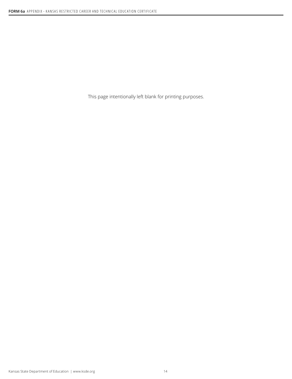 Form 6A Application for Kansas Restricted Career and Technical Education Certificate - Kansas, Page 16