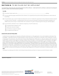 Form 6A Application for Kansas Restricted Career and Technical Education Certificate - Kansas, Page 5