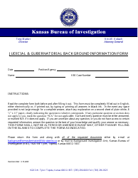Document preview: Judicial & Gubernatorial Background Information Form - Kansas