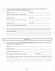 Judicial &amp; Gubernatorial Background Information Form - Kansas, Page 17