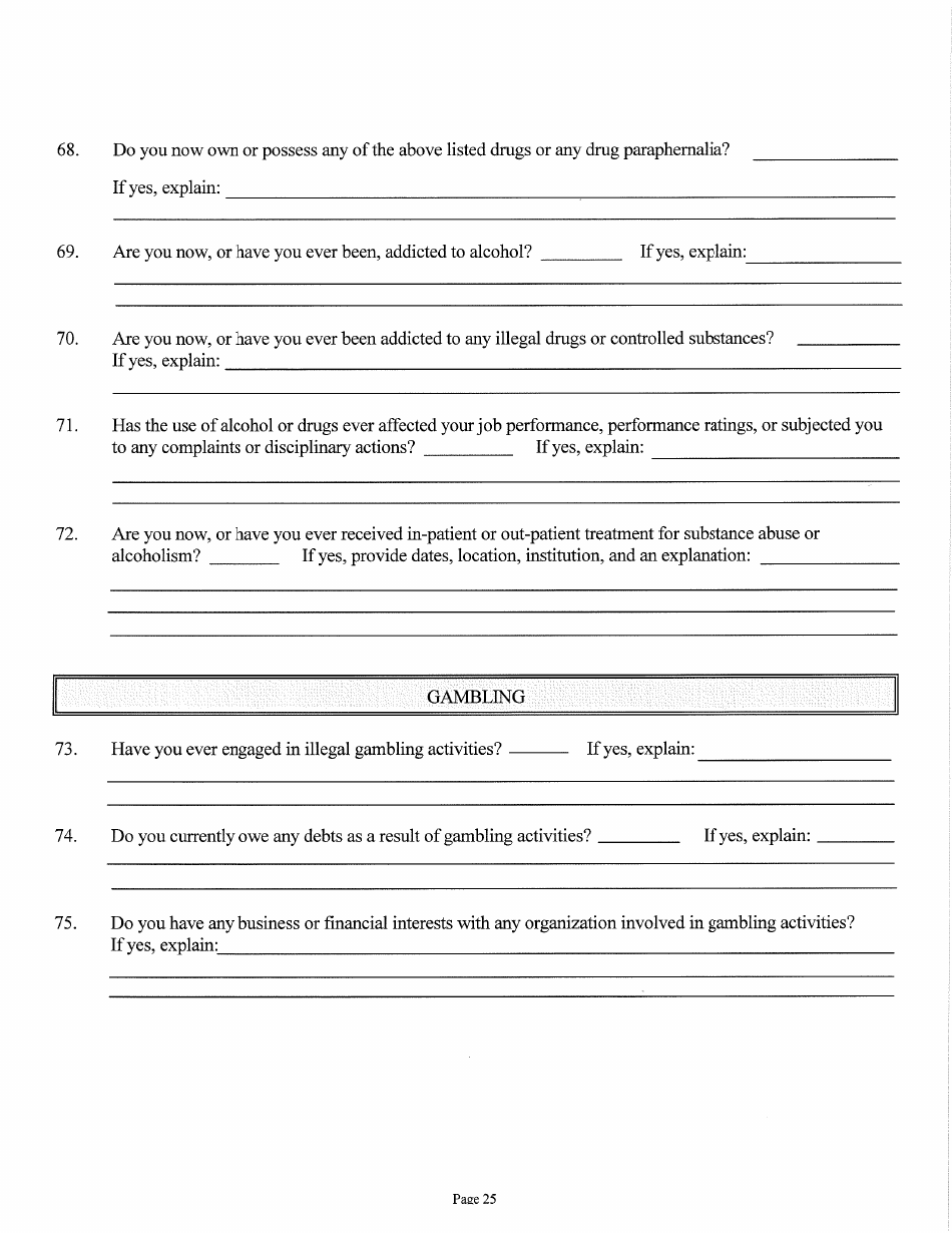 Judicial  Gubernatorial Background Information Form - Kansas, Page 25