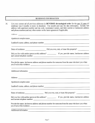 Judicial &amp; Gubernatorial Background Information Form - Kansas, Page 7