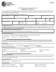 Document preview: Form 6499 Application for Treatment - Texas