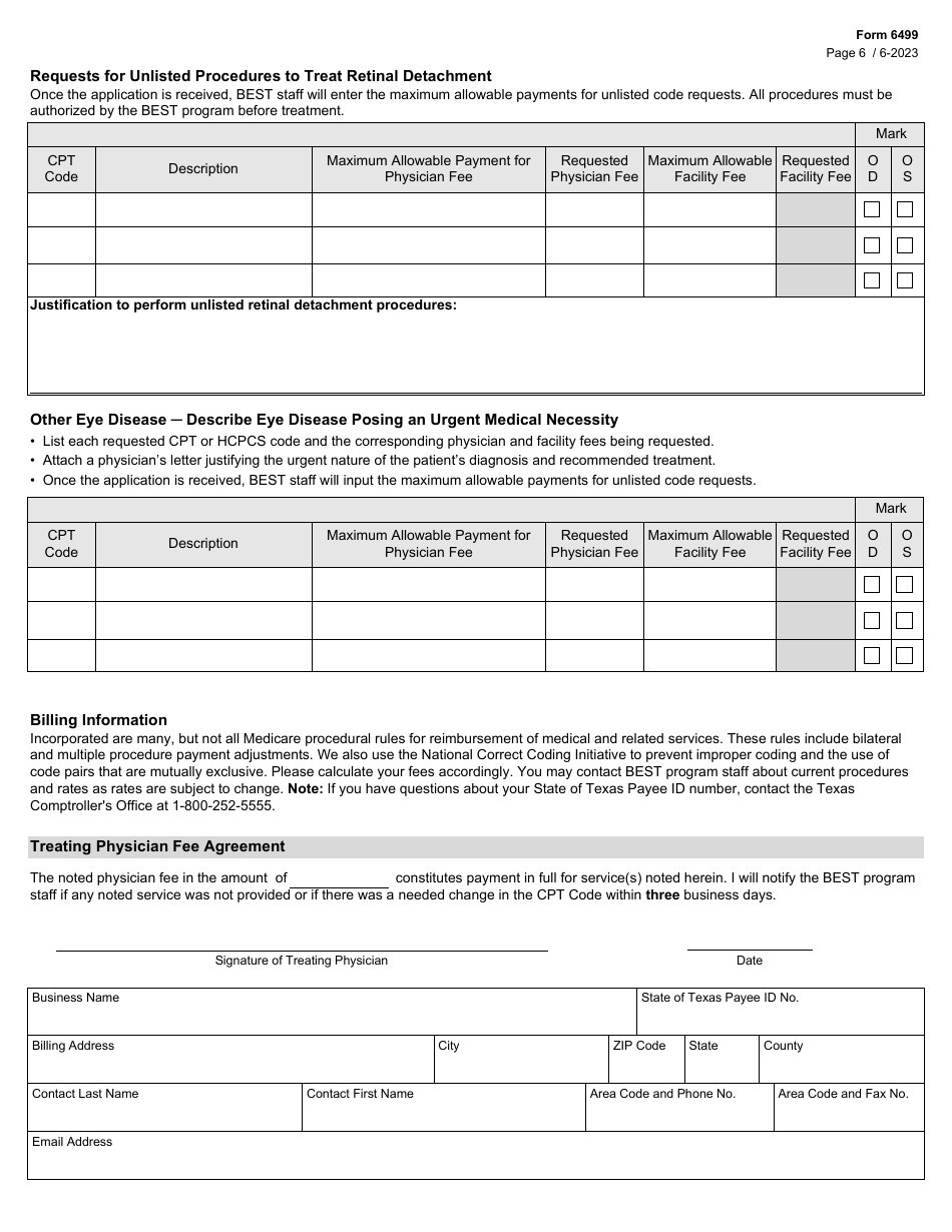 Form 6499 Application for Treatment - Texas, Page 6